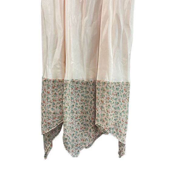 Armand Ventilo Womens Pink Floral Asymmetrical Sheer Chemise Dress Size Large - Picture 2 of 6
